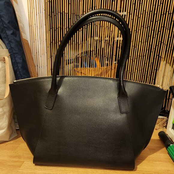 Arket - Leather Tote Bag - Black - Picture 1 of 9